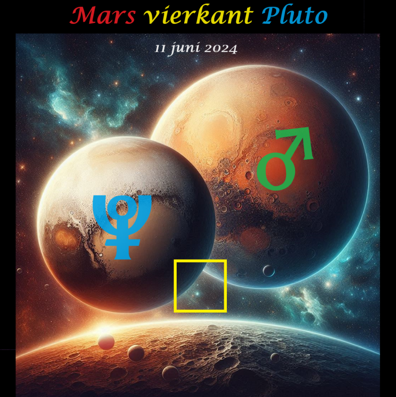 Mars vierkant Pluto - 11 juni 2024