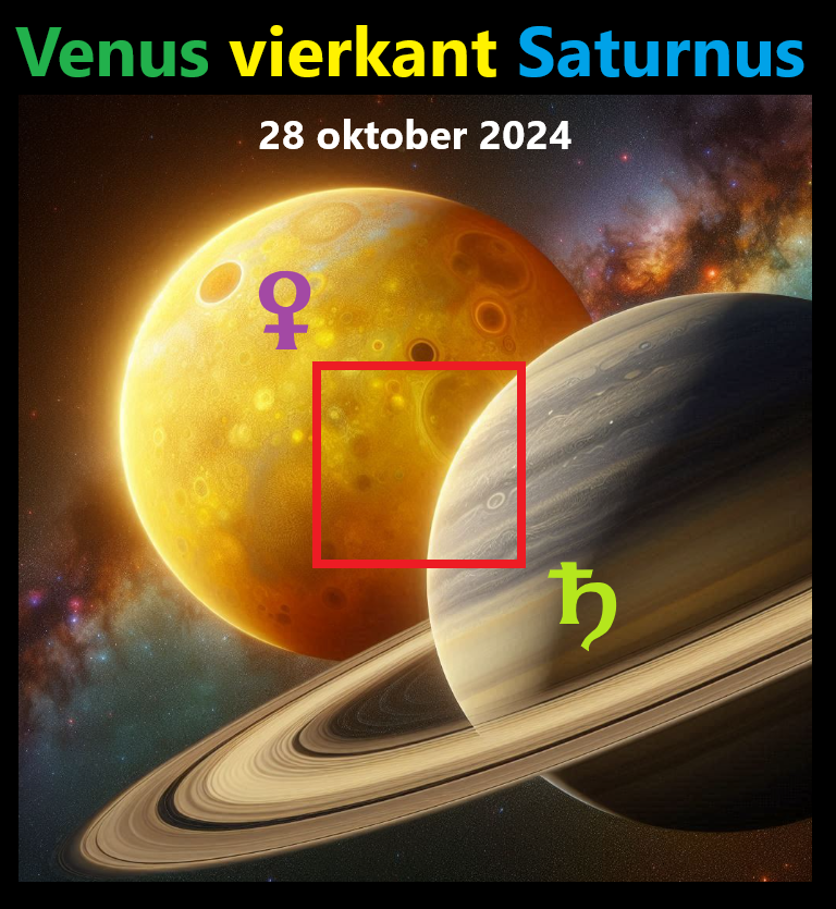 Venus vierkant Saturnus - 28 oktober 2024